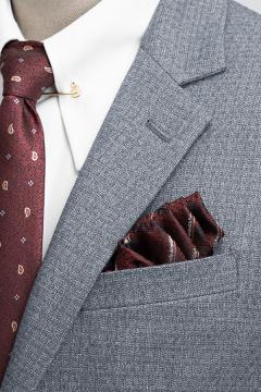 Bộ Suit Ghi Xanh Hoạ Tiết Kẻ Mờ Classic Fit TGS387